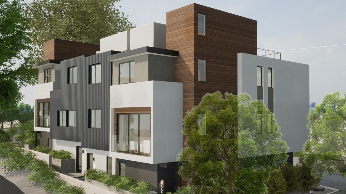 Modern commercial mixed-use building